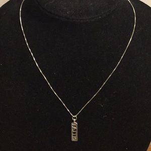 925 Sterling silver faith Pendant necklace 18"